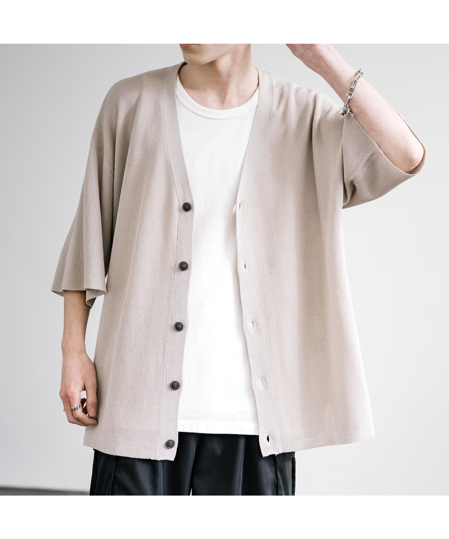 【ロッキーモンロー/Rocky Monroe】の接触冷感 サマーニットカーディガン インテリア・キッズ・メンズ・レディースファッション・服の通販 founy(ファニー) 　ファッション　Fashion　レディースファッション　WOMEN　トップス・カットソー　Tops/Tshirt　ニット　Knit Tops　カーディガン　Cardigans　春　Spring　カットソー　Cut And Sew　スリット　Slit　ドロップ　Drop　バランス　Balance　メンズ　Mens　リラックス　Relax　S/S・春夏　Ss・Spring/Summer　再入荷　Restock/Back In Stock/Re Arrival　おすすめ　Recommend　夏　Summer　エレガント 上品　Elegant　2.ホワイトグレー|ID: prp329100004546027 ipo3291000000032331230