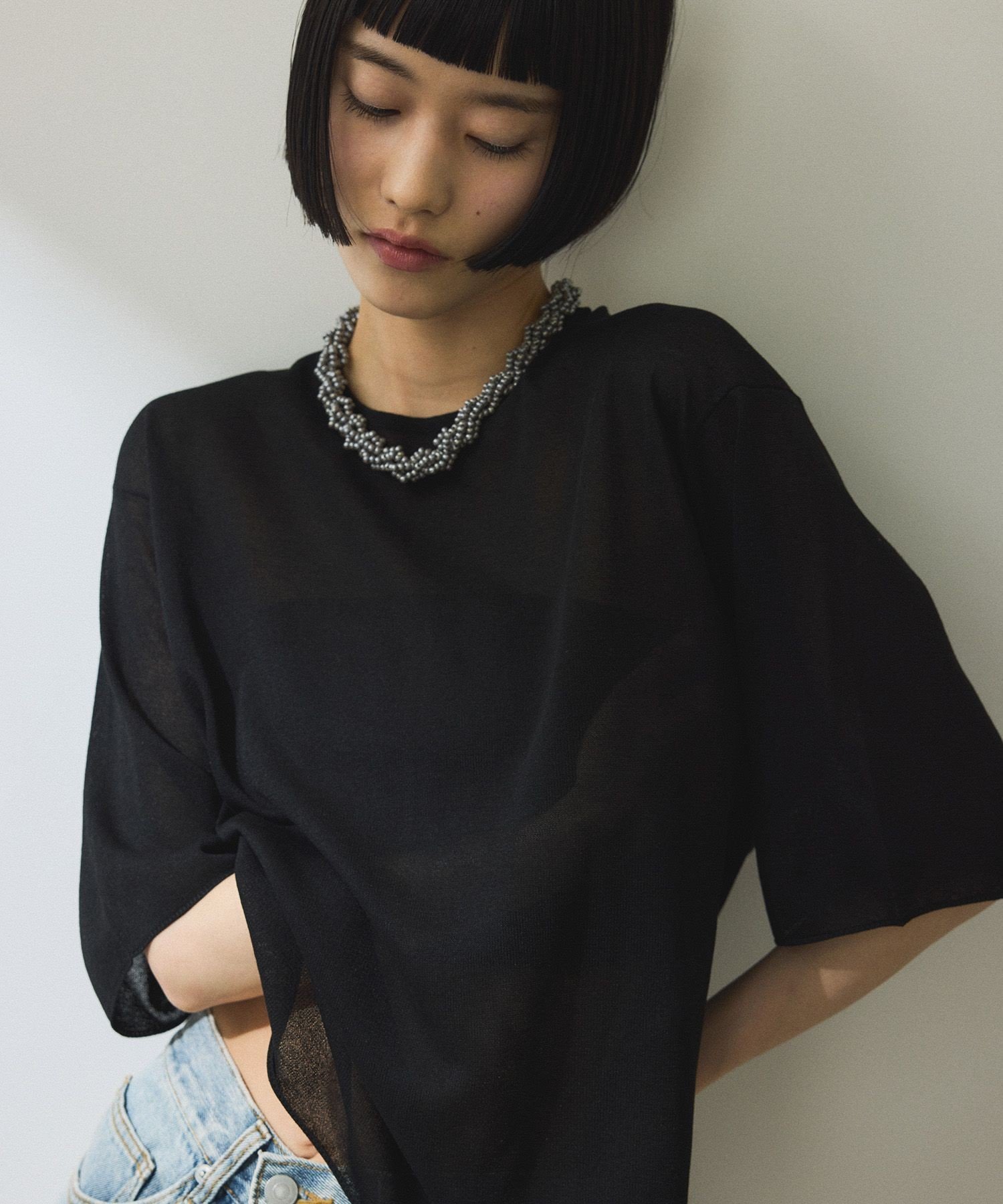 【アダム エ ロペ/ADAM ET ROPE'】の【WEB限定】2WAYギャザーニットTシャツ インテリア・キッズ・メンズ・レディースファッション・服の通販 founy(ファニー) 　ファッション　Fashion　レディースファッション　Fashion for Women　トップス・カットソー　Cut & Sew Tops　ニット　Knit Tops & Sweaters　シャツ・ブラウス・オフィスカジュアル　Elegant Blouses & Button-Ups　ロングTシャツ・Tシャツ　Longline T-Shirts & Tees　春　Spring　キャミ　Camisole, Cami Top　ギャザー　Gathered, Ruffled　シアー　Sheer, See-Through　タンク　Tank Top, Sleeveless Top　ポケット　Pocket, Pocket Detail　S/S・春夏　SS, Spring/Summer, Warm Season　おすすめ　Recommended / Our Picks　夏　Summer　2025年　2025　2025春夏・S/S　Spring/Summer 2025 SS25　ブラック(01)|ID: prp329100004546042 ipo3291000000033358739
