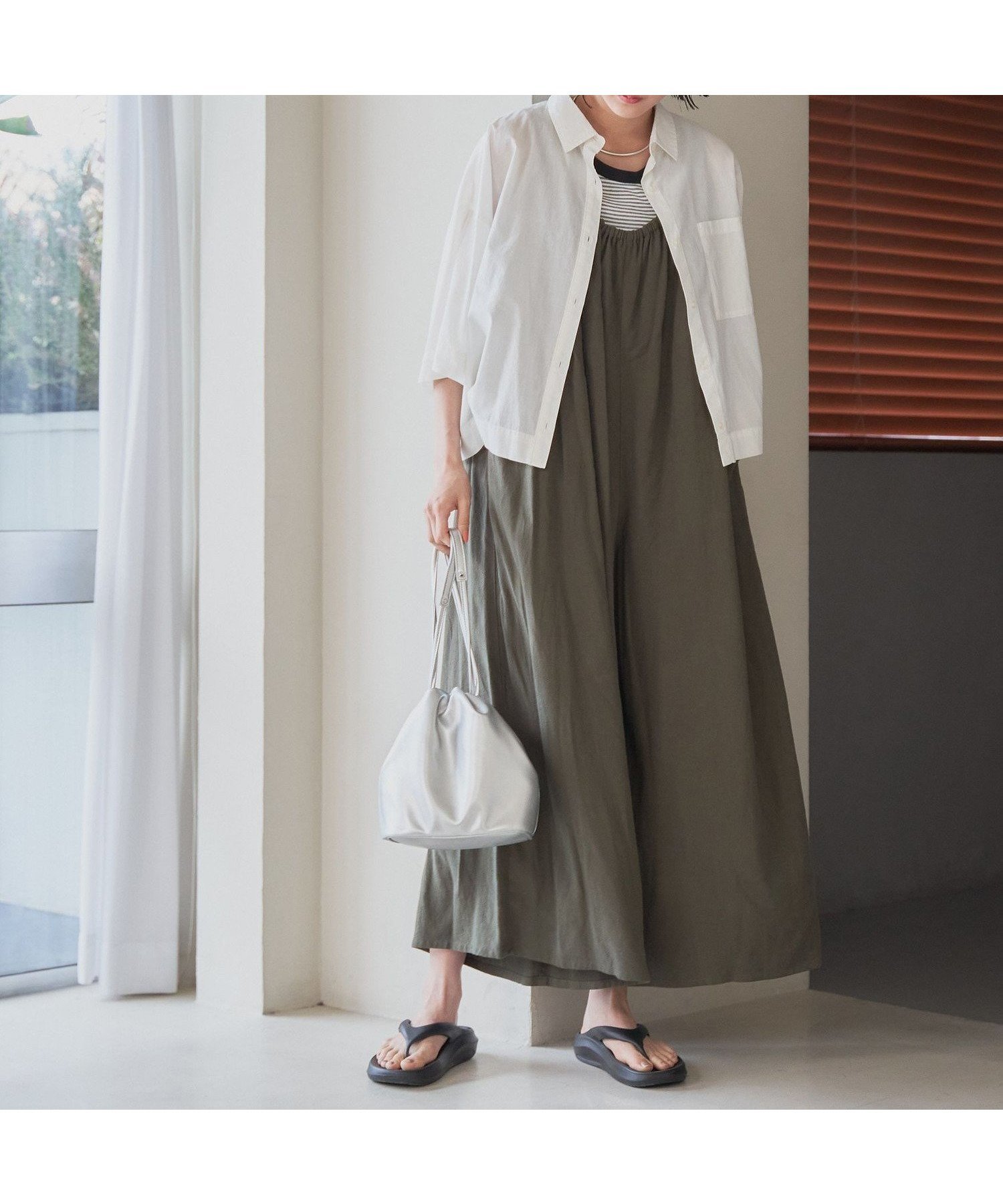 【コーエン/COEN】の涼感強撚サンドサロペットパンツ 人気、トレンドファッション・服の通販 founy(ファニー) 　ファッション　Fashion　レディースファッション　Ladies' Fashion Online　インナー　Inner　ギャザー　Gather　サロペット　Overalls　バランス　Balance　フィット　Fit　フェミニン　Feminine　ラップ　Wrap　リラックス　Relax　ロング　Long　ワイド　Wide　楽ちん　Easy　 other-1|ID: prp329100004546096 ipo3291000000032637703