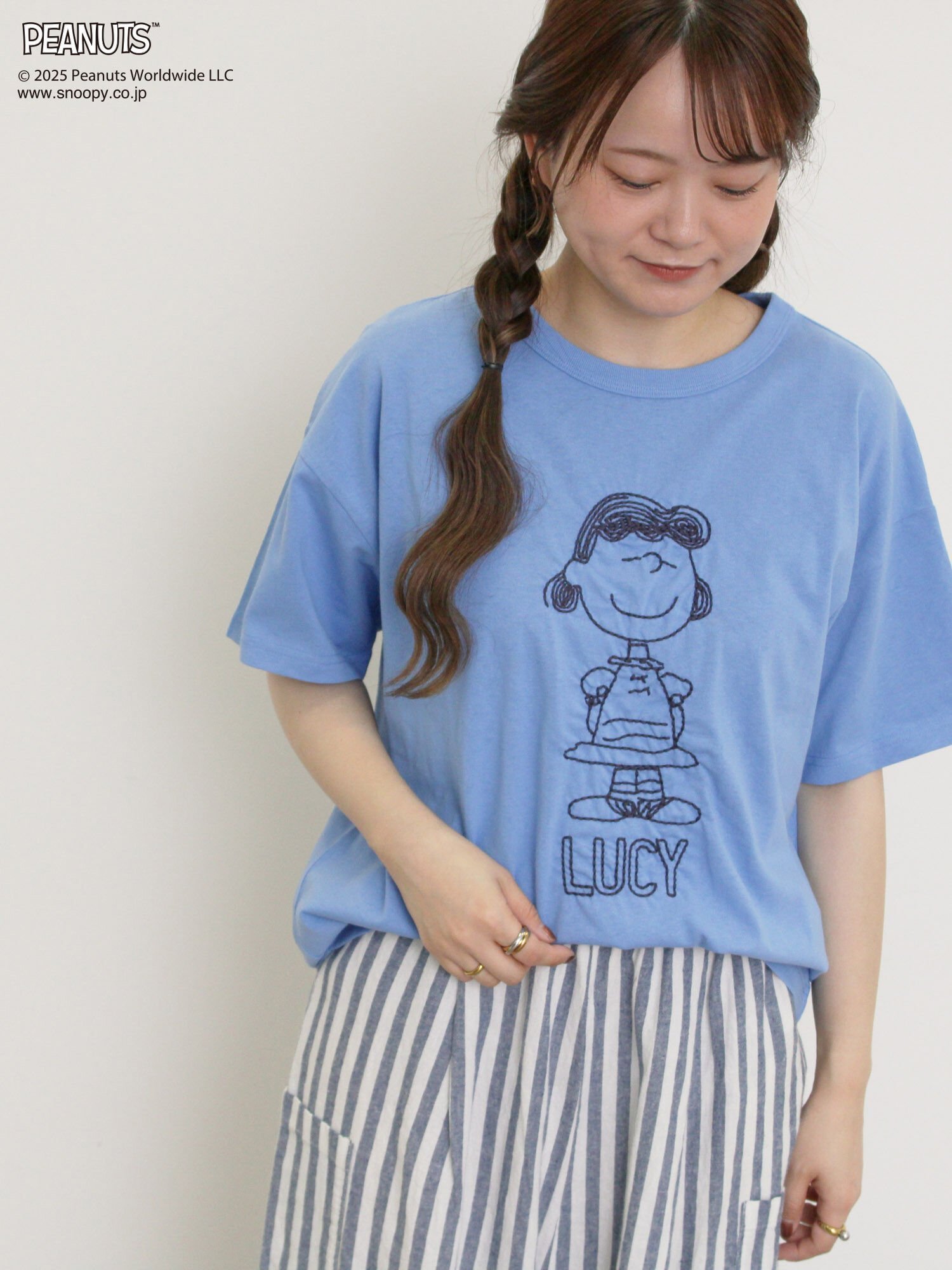 【サマンサモスモス/Samansa Mos2】の【PEANUTS*Samansa Mos2】ぽこぽこ刺繍Tee インテリア・キッズ・メンズ・レディースファッション・服の通販 founy(ファニー) 　ファッション　Fashion　レディースファッション　Fashion for Women　キャラクター　Character, Licensed Characters　シンプル　Simple, Minimal　バランス　Balance, Style Balance　ベーシック　Basic, Essential　ブルー|ID: prp329100004546117 ipo3291000000033545324