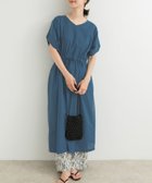 【アーバンリサーチ ドアーズ/URBAN RESEARCH DOORS】の『WEB/一部店舗限定サイズ』『UR TECH 高機能リネン』ウエストギャザーワンピース BLUE|ID: prp329100004546153 ipo3291000000032576039