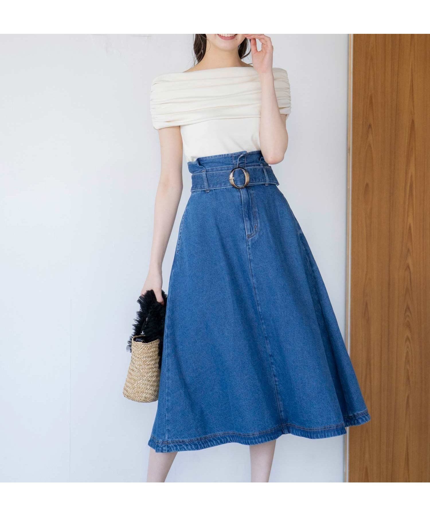 【ノエラ/Noela】のデニムフレアスカート インテリア・キッズ・メンズ・レディースファッション・服の通販 founy(ファニー) 　ファッション　Fashion　レディースファッション　Ladies' Fashion Online　スカート　Skirt　Aライン/フレアスカート　Flared A-Line Skirts　フレア　Flare　ポケット　Pocket　インディゴブルー|ID: prp329100004546226 ipo3291000000032604950