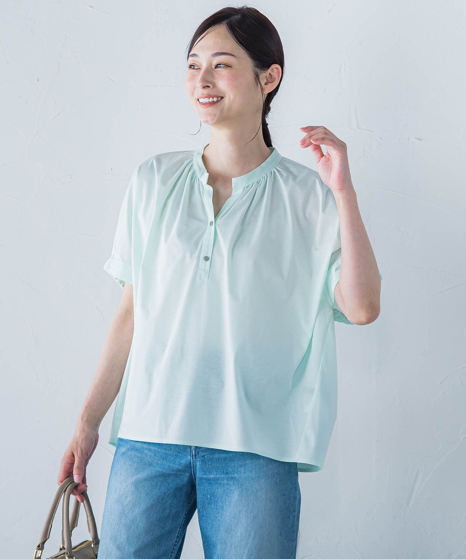 【ロートレ アモン/LAUTRE AMONT】のライクアウーヴンスキッパーカットソー≪洗濯機で洗える≫ インテリア・キッズ・メンズ・レディースファッション・服の通販 founy(ファニー) 　ファッション　Fashion　レディースファッション　Ladies' Fashion Online　トップス・カットソー　Tops/Tshirt　パーカ　Sweats　カットソー　Cut and Sewn　洗える　Washable　ギャザー　Gather　ジャージ　Jersey　トレンド　Trend　定番　Standard　フロント　Front　ボトム　Bottom　ワイド　Wide　おすすめ　Recommend　グリーン|ID: prp329100004546242 ipo3291000000032670127