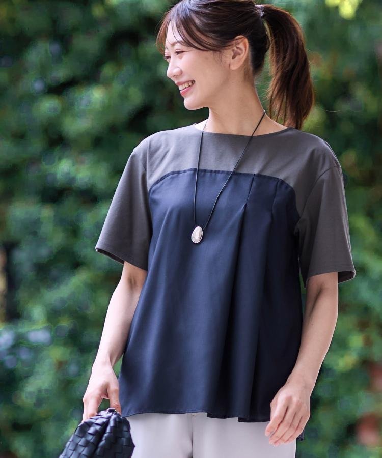 【リフレクト/Reflect】の【夏SALE/UVカット/接触冷感/マシンウォッシュ可能】レイヤード風ジャージブラウス インテリア・キッズ・メンズ・レディースファッション・服の通販 founy(ファニー) 　ファッション　Fashion　レディースファッション　Ladies' Fashion Online　トップス・カットソー　Tops/Tshirt　シャツ/ブラウス　Shirts/Blouses　シルケット　Mercerization　ビスチェ　Bustier　リラックス　Relax　夏　Summer　カーキ|ID: prp329100004546262 ipo3291000000032679679