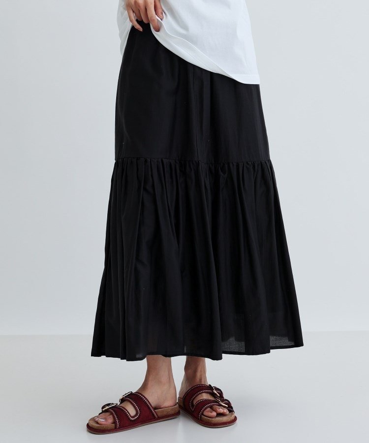 【インディヴィ/INDIVI】のティアードボイルスカート インテリア・キッズ・メンズ・レディースファッション・服の通販 founy(ファニー) 　ファッション　Fashion　レディースファッション　WOMEN　スカート　Skirt　サンダル　Sandals　シンプル　Simple　スニーカー　Sneakers　タンク　Tank　リラックス　Relax　ブラック|ID: prp329100004546308 ipo3291000000032394549
