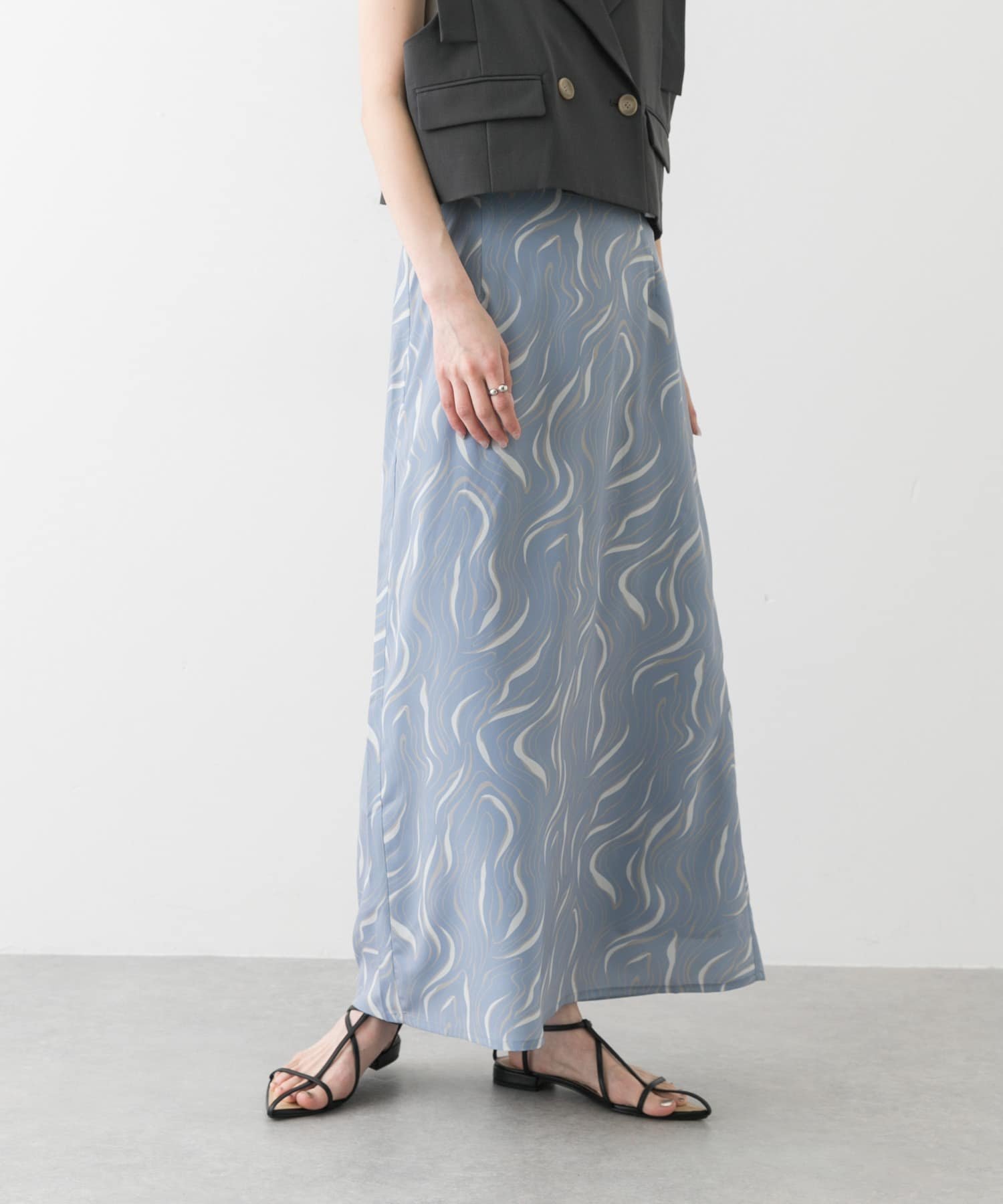【センスオブプレイス/SENSE OF PLACE by URBAN RESEARCH】のマーブルパターンナロースカート インテリア・キッズ・メンズ・レディースファッション・服の通販 founy(ファニー) 　ファッション　Fashion　レディースファッション　Ladies' Fashion Online　スカート　Skirt　2025年　2025　2025春夏・S/S　Ss,Spring/Summer,2025　シンプル　Simple　ジャケット　Jacket　スウェット　Sweat　プリント　Print　マーブル　Marble　夏　Summer　S/S・春夏　Ss・Spring/Summer　PPL×BEG|ID: prp329100004546359 ipo3291000000032611989