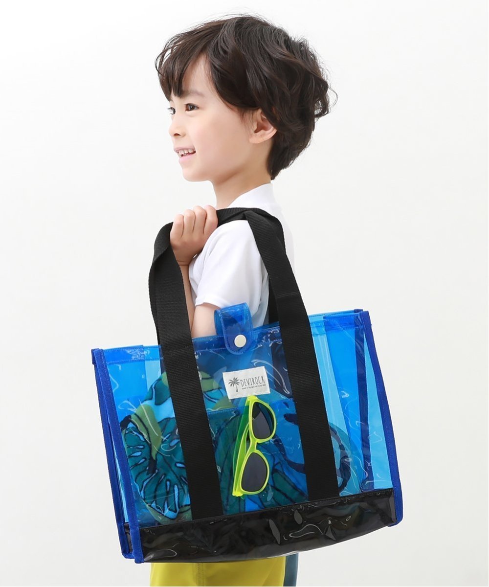 【デビロック/devirock / KIDS】のプールバック トート 水着 プールグッズ ビーチバッグ インテリア・キッズ・メンズ・レディースファッション・服の通販 founy(ファニー) 　ファッション　Fashion　キッズファッション　KIDS　タオル　Towel　ビーチ　Beach　夏　Summer　水着　Swimsuit　004-ブルー-ブラック|ID: prp329100004546367 ipo3291000000032303947
