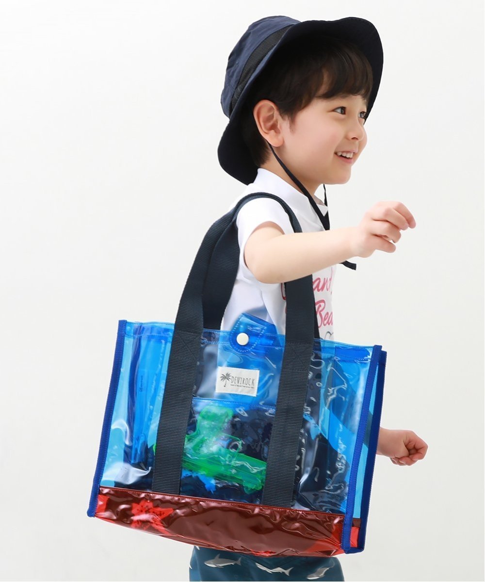 【デビロック/devirock / KIDS】のプールバック トート 水着 プールグッズ ビーチバッグ インテリア・キッズ・メンズ・レディースファッション・服の通販 founy(ファニー) 　ファッション　Fashion　キッズファッション　KIDS　タオル　Towel　ビーチ　Beach　夏　Summer　水着　Swimsuit　002-ブルー-レッド|ID: prp329100004546367 ipo3291000000032303952