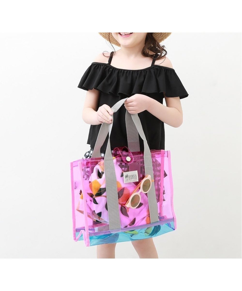 【デビロック/devirock / KIDS】のプールバック トート 水着 プールグッズ ビーチバッグ インテリア・キッズ・メンズ・レディースファッション・服の通販 founy(ファニー) 　ファッション　Fashion　キッズファッション　KIDS　タオル　Towel　ビーチ　Beach　夏　Summer　水着　Swimsuit　003-ピンク-ブルー|ID: prp329100004546367 ipo3291000000032303955