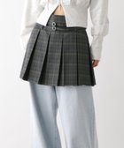 【ヘザー/Heather】のWベルトプリーツミニスカート グレーチェック|ID: prp329100004546368 ipo3291000000032254187
