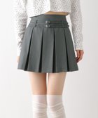 【ヘザー/Heather】のWベルトプリーツミニスカート グレー|ID: prp329100004546368 ipo3291000000032254188