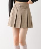 【ヘザー/Heather】のWベルトプリーツミニスカート ベージュチェック|ID: prp329100004546368 ipo3291000000032254189
