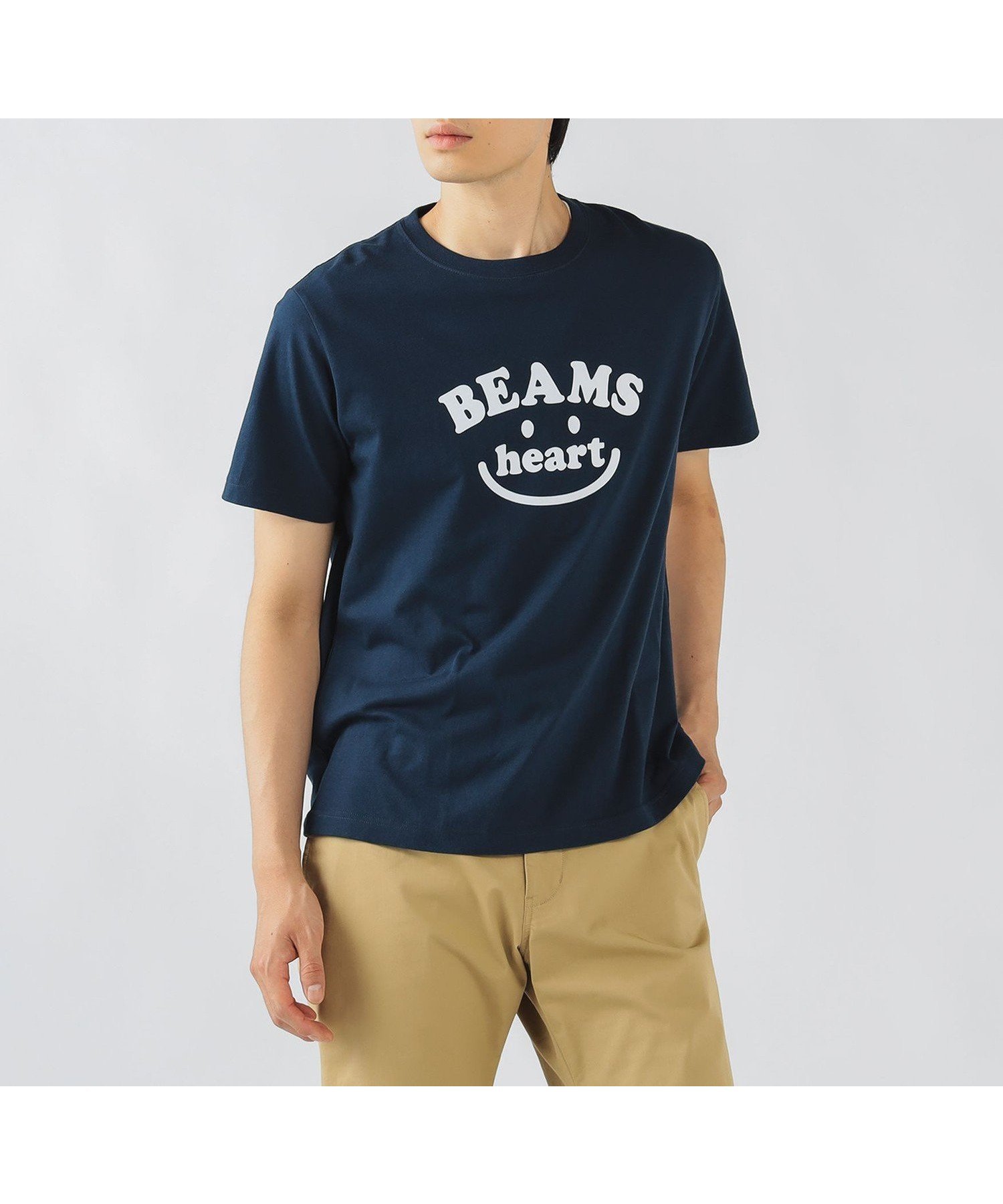 【ビームス ハート/BEAMS HEART】のスマイルロゴ Tシャツ インテリア・キッズ・メンズ・レディースファッション・服の通販 founy(ファニー) 　ファッション　Fashion　レディースファッション　Fashion for Women　トップス・カットソー　Cut & Sew Tops　シャツ・ブラウス・オフィスカジュアル　Elegant Blouses & Button-Ups　ロングTシャツ・Tシャツ　Longline T-Shirts & Tees　おすすめ　Recommended / Our Picks　シンプル　Simple, Minimal　フィット　Fit, Slim Fit　プリント　Print, Printed Pattern　ベーシック　Basic, Essential　レギュラー　Regular, Standard Fit　人気　Popular, Best Seller　定番　Standard, Basic Item　NAVY|ID: prp329100004546403 ipo3291000000033554072