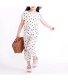 【その他のブランド/Other】の【接触冷感】バックリボントップス+裾ゴムボトムス隠しハートドットセットアップ(90~130cm) オフホワイト×黒ドット|ID: prp329100004546409 ipo3291000000032123474