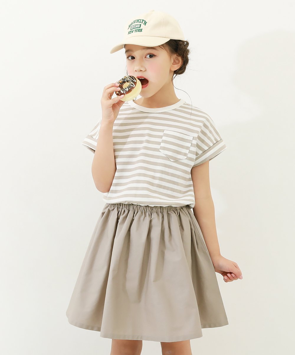 【デビロック/devirock / KIDS】のドッキング 半袖ワンピース 半袖ワンピース ノースリーブワンピース ワンピース インテリア・キッズ・メンズ・レディースファッション・服の通販 founy(ファニー) 　ファッション　Fashion　キッズファッション　KIDS　ワンピース　Dress/Kids　ドッキング　Docking　ノースリーブ　No Sleeve　半袖　Short Sleeve　定番　Standard　002-ボーダー-グレージュ|ID: prp329100004546435 ipo3291000000032123679
