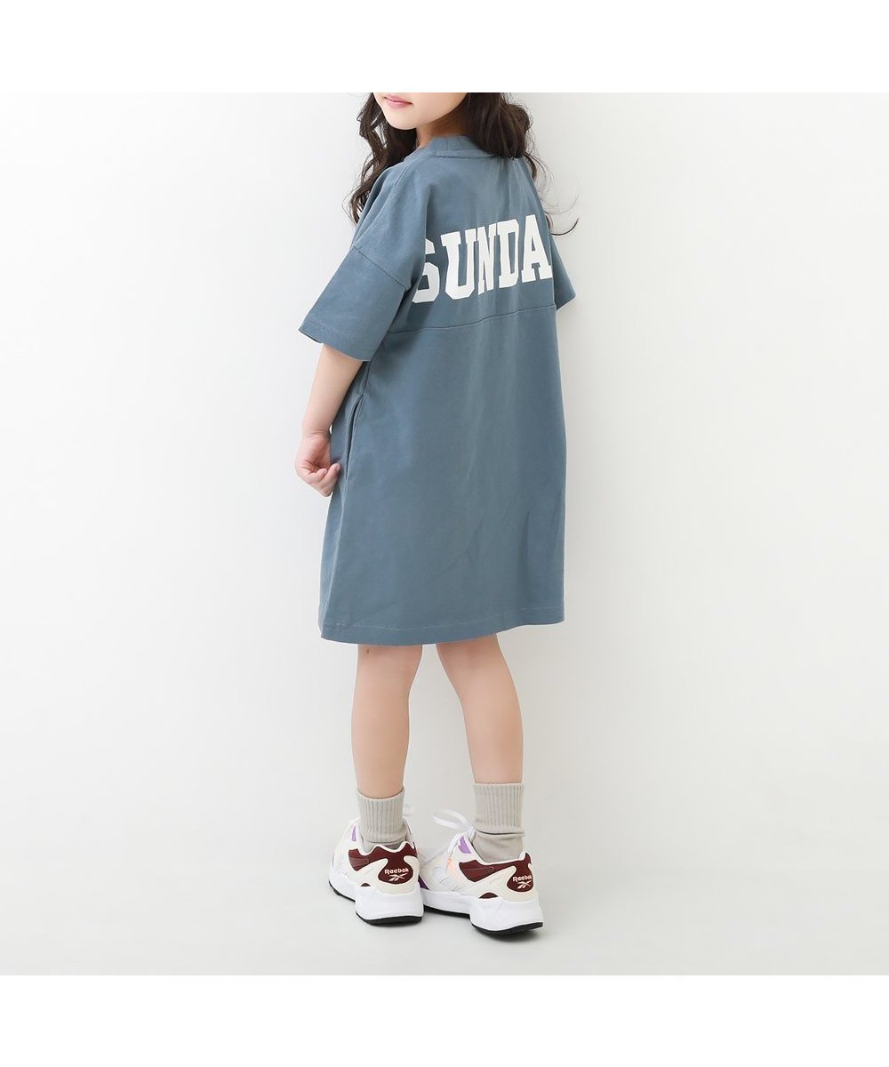 【デビロック/devirock / KIDS】のバックロゴプリント 半袖ワンピース インテリア・キッズ・メンズ・レディースファッション・服の通販 founy(ファニー) 　ファッション　Fashion　キッズファッション　KIDS　ワンピース　Dress/Kids　カラフル　Colorful　スニーカー　Sneakers　トレンド　Trend　プリント　Print　半袖　Short Sleeve　おすすめ　Recommend　ブルーグレー|ID: prp329100004546470 ipo3291000000032123889