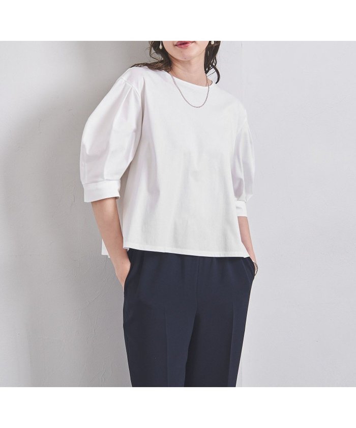【その他のブランド/Other】のコクーンスリーブ カットソー インテリア・キッズ・メンズ・レディースファッション・服の通販 founy(ファニー) https://founy.com/ ファッション Fashion レディースファッション Fashion for Women トップス・カットソー Cut & Sew Tops カットソー・ベーシックTシャツ Cut-and-Sewn Tops / Stretch Tees & Basics カットソー Cut and Sewn Top ショート Short, Short Length シンプル Simple, Minimal ストレート Straight, Straight Cut ネックレス Necklace, Pendant Necklace バランス Balance, Style Balance エレガント 上品 Elegant |ID: prp329100004546474 ipo3291000000032680412