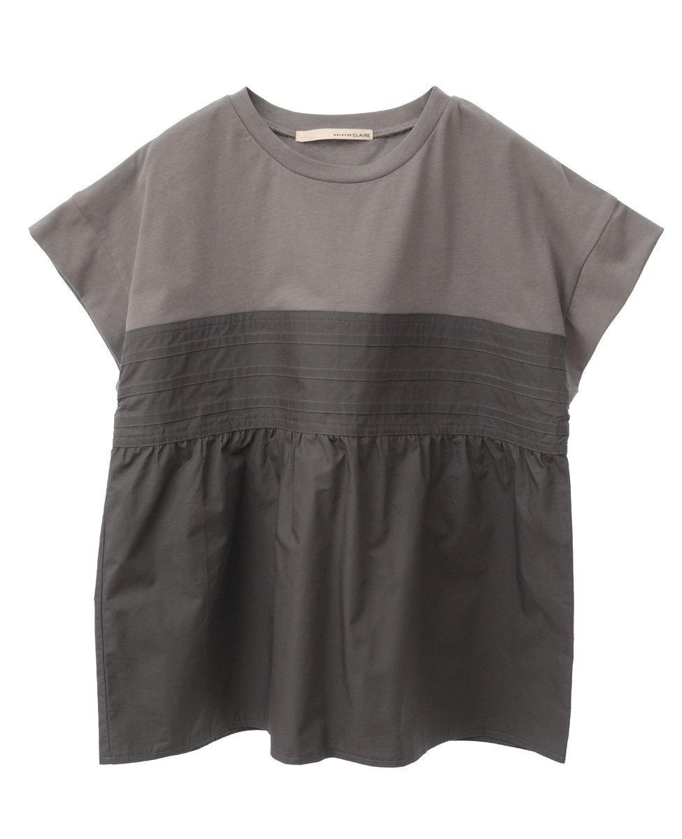 【メルローズ クレール/MELROSE claire】の【ファブリックビスチェドッキングTシャツ】 インテリア・キッズ・メンズ・レディースファッション・服の通販 founy(ファニー) 　ファッション　Fashion　レディースファッション　WOMEN　トップス・カットソー　Tops/Tshirt　シャツ/ブラウス　Shirts/Blouses　ロング / Tシャツ　T-Shirts　ビスチェ　Bustier　ギャザー　Gather　シンプル　Simple　バランス　Balance　ビスチェ　Bustier　ファブリック　Fabric　夏　Summer　ブラウン系その他|ID: prp329100004546529 ipo3291000000032342716