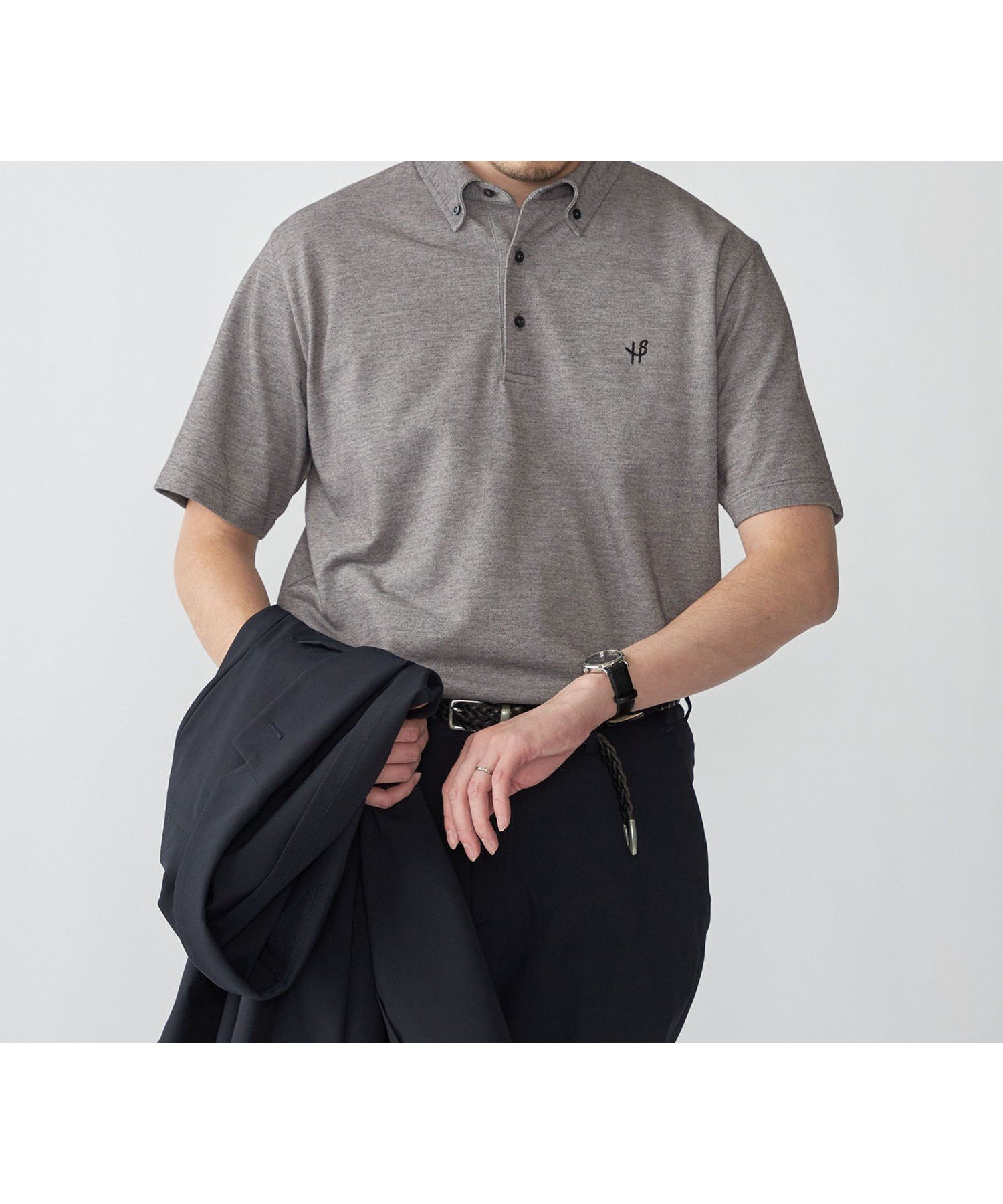 【シップス/SHIPS / MEN】の【WEB限定】SHIPS 吸水速乾 ドライピケ ワンポイント ロゴ ボタンダウン ポロシャツ インテリア・キッズ・メンズ・レディースファッション・服の通販 founy(ファニー) 　ファッション　Fashion　メンズファッション　Fashion for Men　インナー　Innerwear　吸水　Absorbent, Quick-Dry　鹿の子　Piqué, Kanoko Fabric　シャンブレー　Chambray, Denim-Like Fabric　ジャケット　Jacket, Outerwear　ダウン　Down, Puffer　ポロシャツ　Polo Shirt, Collared Tee　ラグジュアリー　Luxury, Elegant　ワイド　Wide, Wide Fit　ワンポイント　One Point, Statement Accent　ビジネス 仕事 通勤　Business / Work / Commuting　ダークグレー|ID: prp329100004546565 ipo3291000000032730857