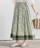 【アールピーエス/rps】のパネルフラワープリントフレアースカート 人気、トレンドファッション・服の通販 founy(ファニー) ファッション Fashion レディースファッション Fashion for Women スカート Skirts インド Indian Textile フラワー Flower, Floral プリント Print, Printed Pattern ポケット Pocket, Pocket Detail リゾート Resort, Vacation Style thumbnail グリーン|ID: prp329100004546698 ipo3291000000032573440