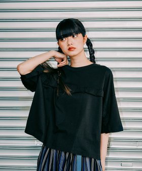 【ニコアンド/niko and】のMODE NORM CORE 2WAY天竺フリルプルオーバー 人気、トレンドファッション・服の通販 founy(ファニー) ファッション Fashion レディースファッション WOMEN トップス・カットソー Tops/Tshirt プルオーバー Pullover おすすめ Recommend カットソー Cut And Sew シンプル Simple デニム Denim フリル Frills 半袖 Short Sleeve |ID:prp329100004546720