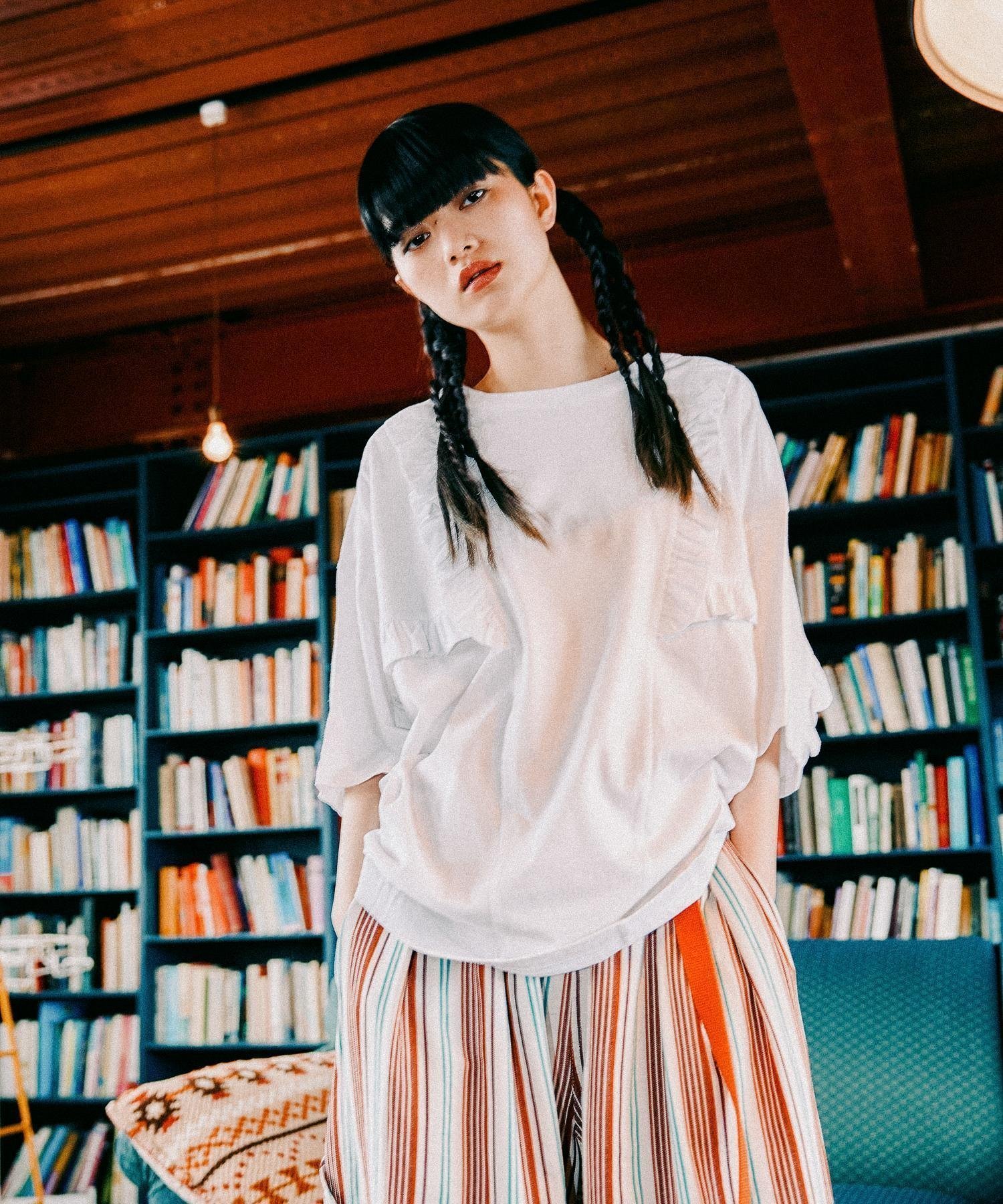 【ニコアンド/niko and】のMODE NORM CORE 2WAY天竺フリルプルオーバー インテリア・キッズ・メンズ・レディースファッション・服の通販 founy(ファニー) 　ファッション　Fashion　レディースファッション　WOMEN　トップス・カットソー　Tops/Tshirt　プルオーバー　Pullover　おすすめ　Recommend　カットソー　Cut And Sew　シンプル　Simple　デニム　Denim　フリル　Frills　半袖　Short Sleeve　ホワイト|ID: prp329100004546720 ipo3291000000032305907