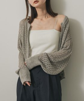 【センスオブプレイス/SENSE OF PLACE by URBAN RESEARCH】の『一部WEB限定カラー』クルーネックラメメッシュカーディガン 人気、トレンドファッション・服の通販 founy(ファニー) ファッション Fashion レディースファッション Fashion for Women トップス・カットソー Cut & Sew Tops カーディガン・羽織り Layered Style Cardigans 2025年 2025 2025春夏・S/S Spring/Summer 2025 SS25 おすすめ Recommended / Our Picks インナー Innerwear キャミ Camisole, Cami Top クロップド Cropped, Short Length コンパクト Compact, Small Size シンプル Simple, Minimal タンク Tank Top, Sleeveless Top バランス Balance, Style Balance メッシュ Mesh, Net Fabric リゾート Resort, Vacation Style ワイド Wide, Wide Fit 夏 Summer S/S・春夏 SS, Spring/Summer, Warm Season |ID:prp329100004546725