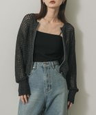 【センスオブプレイス/SENSE OF PLACE by URBAN RESEARCH】の『一部WEB限定カラー』クルーネックラメメッシュカーディガン 人気、トレンドファッション・服の通販 founy(ファニー) ファッション Fashion レディースファッション Fashion for Women トップス・カットソー Cut & Sew Tops カーディガン・羽織り Layered Style Cardigans 2025年 2025 2025春夏・S/S Spring/Summer 2025 SS25 おすすめ Recommended / Our Picks インナー Innerwear キャミ Camisole, Cami Top クロップド Cropped, Short Length コンパクト Compact, Small Size シンプル Simple, Minimal タンク Tank Top, Sleeveless Top バランス Balance, Style Balance メッシュ Mesh, Net Fabric リゾート Resort, Vacation Style ワイド Wide, Wide Fit 夏 Summer S/S・春夏 SS, Spring/Summer, Warm Season thumbnail BLACK|ID: prp329100004546725 ipo3291000000032714765