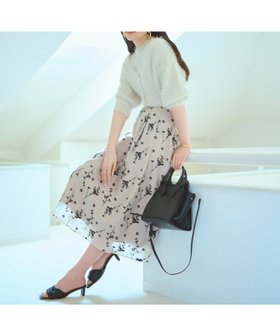 【ナチュラル ビューティー ベーシック/NATURAL BEAUTY BASIC】のバイカラーフラワー刺繍フレアスカート 人気、トレンドファッション・服の通販 founy(ファニー) 雑誌掲載アイテム Magazine Items ファッション雑誌 Fashion Magazines ビジンヒャッカ 美人百花 ファッション Fashion レディースファッション WOMEN スカート Skirt Aライン/フレアスカート Flared A-Line Skirts オーガンジー Organdy サテン Satin シアー Sheer フラワー Flower フレア Flare 雑誌 Magazine |ID:prp329100004546745