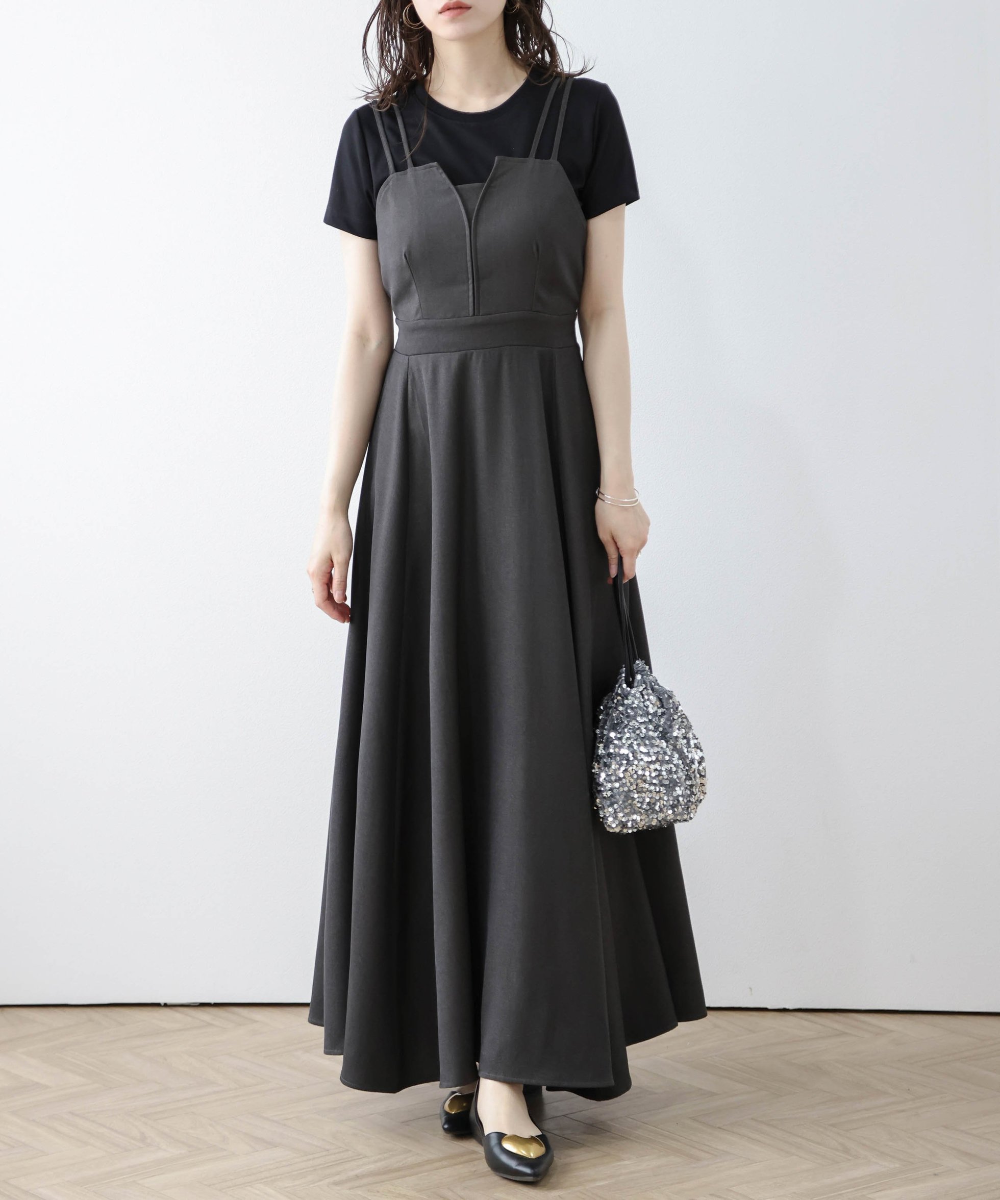 【その他のブランド/Other】のキャミワンピース/サロペット インテリア・キッズ・メンズ・レディースファッション・服の通販 founy(ファニー) 　ファッション　Fashion　レディースファッション　WOMEN　ワンピース　Dress　キャミワンピース　No Sleeve Dresses　サロペット　Salopette　キャミワンピース　Cami Dress　サロペット　Overalls　トレンド　Trend　ビスチェ　Bustier　チャコール|ID: prp329100004546761 ipo3291000000032300966