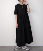 【ジュノア/JUNOAH】のウエスト切替ギャザーマキシ丈ワンピース ブラック|ID: prp329100004546770 ipo3291000000032708263