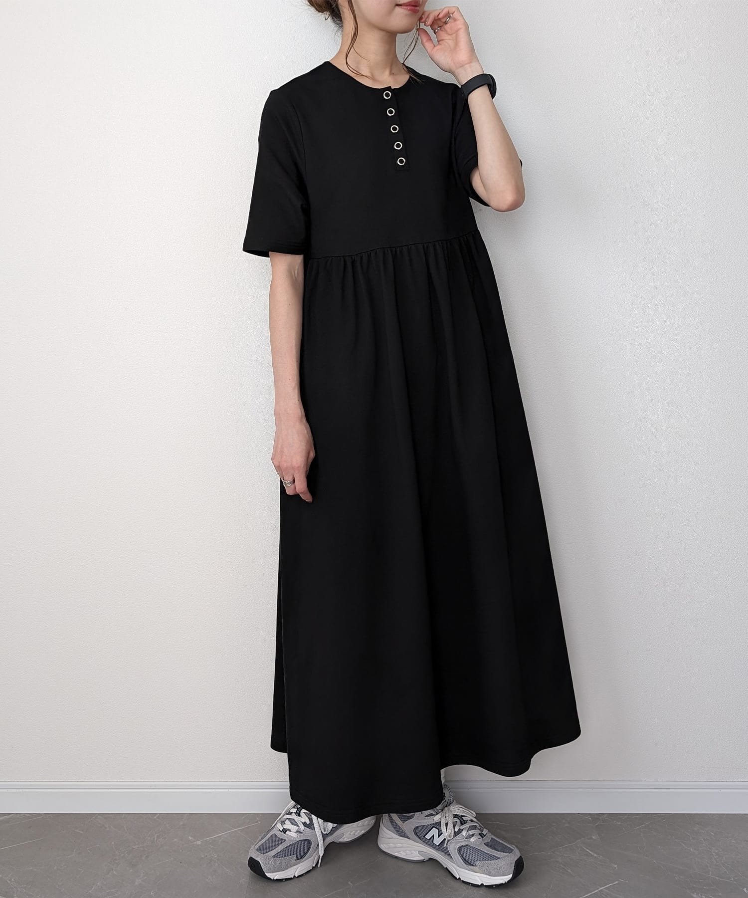 【ジュノア/JUNOAH】のウエスト切替ギャザーマキシ丈ワンピース インテリア・キッズ・メンズ・レディースファッション・服の通販 founy(ファニー) 　ファッション　Fashion　レディースファッション　Fashion for Women　ワンピース　Dresses　ギャザー　Gathered, Ruffled　マキシ　Maxi, Full Length　切替　Switching, Contrast Panel　ブラック|ID: prp329100004546770 ipo3291000000032708263