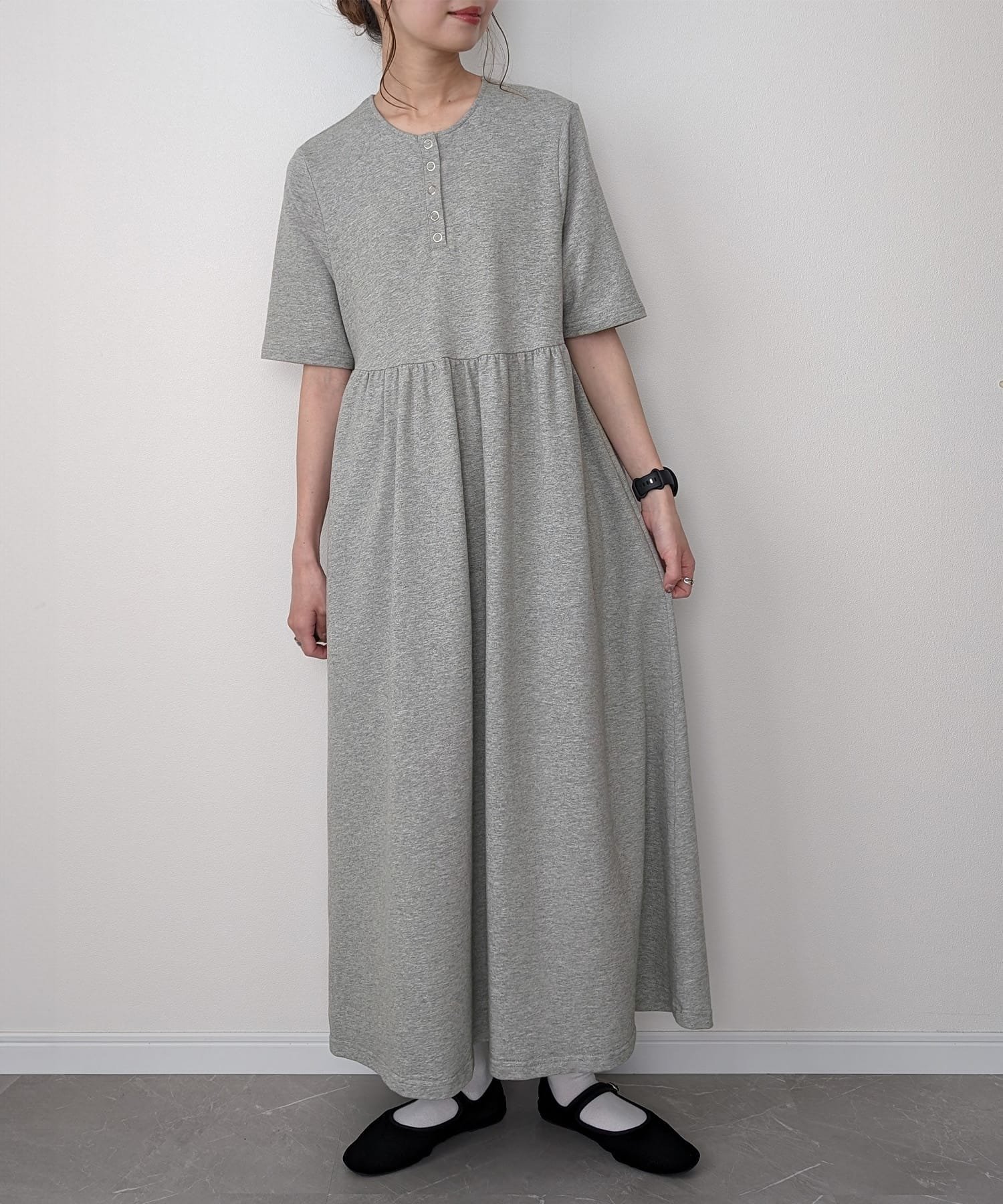 【ジュノア/JUNOAH】のウエスト切替ギャザーマキシ丈ワンピース インテリア・キッズ・メンズ・レディースファッション・服の通販 founy(ファニー) 　ファッション　Fashion　レディースファッション　Fashion for Women　ワンピース　Dresses　ギャザー　Gathered, Ruffled　マキシ　Maxi, Full Length　切替　Switching, Contrast Panel　ミックスグレー|ID: prp329100004546770 ipo3291000000032708264