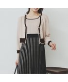 【インデックス/INDEX】の《ツインセット》カーディガン*バイカラーニットワンピース【洗濯機洗い可/抗ピル】 グレージュ|ID: prp329100004546825 ipo3291000000032212092