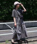 【フリークスストア/FREAK'S STORE】の裾フリル ピグメント半袖ワンピース/ドッキングワンピース/Tシャツワンピース/楽ちんワンピ 25SS チャコールグレー|ID: prp329100004546863 ipo3291000000032624002