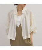 【サロン アダム エ ロペ/SALON adam et rope'】の【WEB限定】シアーリネンジップブラウス/ブルゾン 冷房対策・日除け オフホワイト(15)|ID: prp329100004546902 ipo3291000000032129279