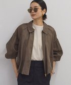 【サロン アダム エ ロペ/SALON adam et rope'】の【WEB限定】シアーリネンジップブラウス/ブルゾン 冷房対策・日除け ブラウン系(23)|ID: prp329100004546902 ipo3291000000032129281