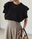 【ラナン/Ranan】のRanan/ラッフルショルダーTシャツ ブラック|ID: prp329100004546904 ipo3291000000033555695