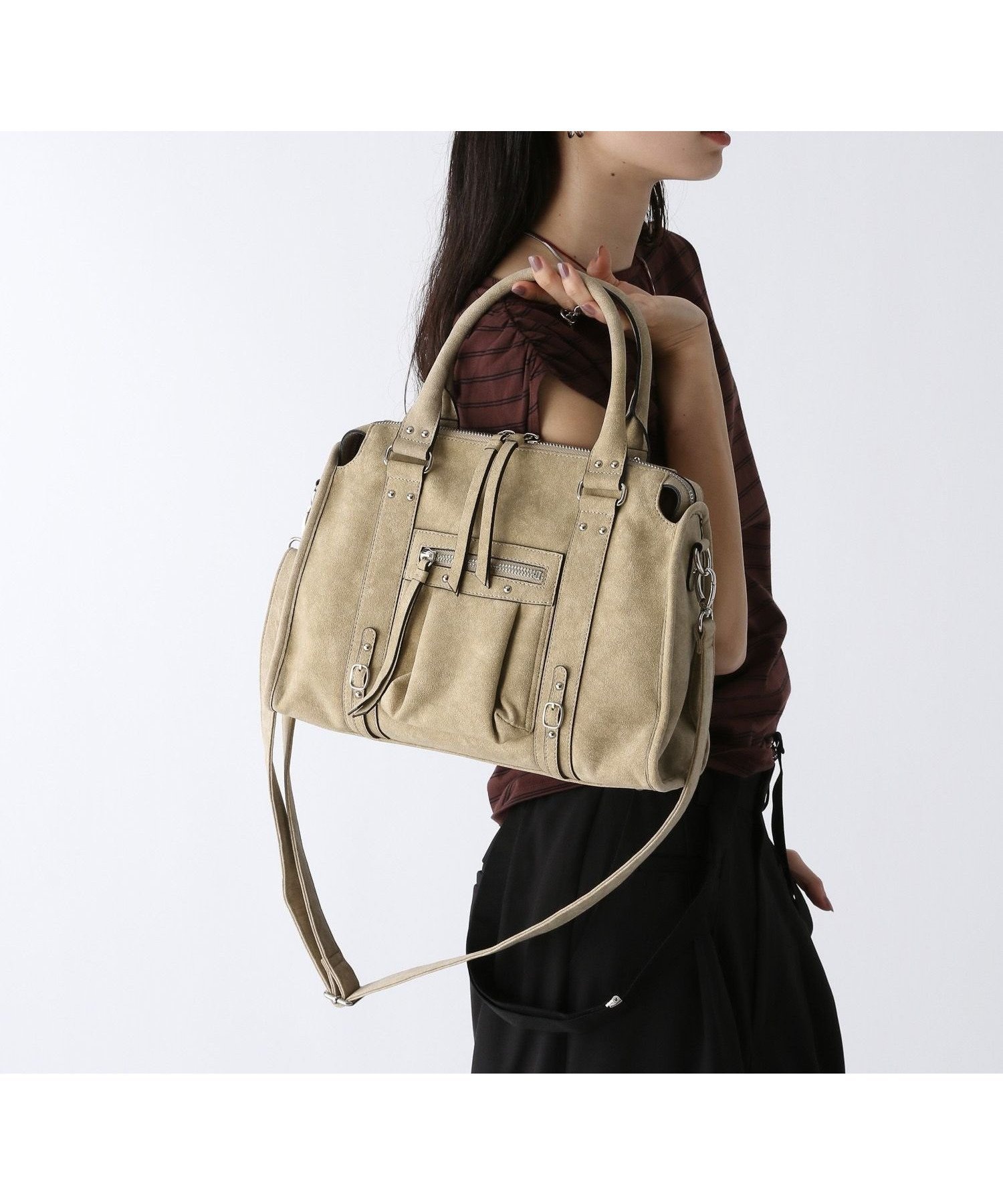 【ジーナシス/JEANASiS】のアンティークフェイクレザーボストン インテリア・キッズ・メンズ・レディースファッション・服の通販 founy(ファニー) 　ファッション　Fashion　レディースファッション　Fashion for Women　アンティーク　Antique-Inspired　ヴィンテージ　Vintage Style　今季　This Season, Current Season　ショルダー　Shoulder, Shoulder Strap　ジャケット　Jacket, Outerwear　デニム　Denim, Jeans Material　トレンド　Trend, Trending Now　フェイクレザー　Faux Leather, PU Leather　ボストン　Boston　ポケット　Pocket, Pocket Detail　おすすめ　Recommended / Our Picks　夏　Summer　ベージュ|ID: prp329100004546909 ipo3291000000033469013