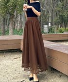 【ジュノア/JUNOAH】のLouere チュールフレアスカート ブラウン|ID: prp329100004546914 ipo3291000000032678826
