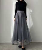 【ジュノア/JUNOAH】のLouere チュールフレアスカート チャコール|ID: prp329100004546914 ipo3291000000032678827