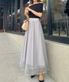 【ジュノア/JUNOAH】のLouere チュールフレアスカート ライトグレー|ID: prp329100004546914 ipo3291000000032678834