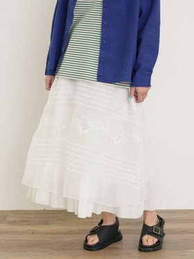【サマンサモスモス/Samansa Mos2】のオーガンジー刺繍スカート 人気、トレンドファッション・服の通販 founy(ファニー) ファッション Fashion レディースファッション WOMEN スカート Skirt インナー Inner オーガンジー Organdy セパレート Separate フリル Frills |ID:prp329100004546925
