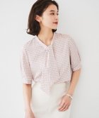 【アンタイトル/UNTITLED】の【通勤/二の腕カバー】ジオメチェック ボウタイブラウス 人気、トレンドファッション・服の通販 founy(ファニー) ファッション Fashion レディースファッション Ladies' Fashion Online トップス・カットソー Tops/Tshirt シャツ/ブラウス Shirts/Blouses おすすめ Recommend インナー Inner ジャケット Jacket スリーブ Sleeve スーツ Suit チェック Check ドレープ Drape モダン Modern 春 Spring ビジネス 仕事 通勤 Business thumbnail ピンク|ID: prp329100004546938 ipo3291000000032673402
