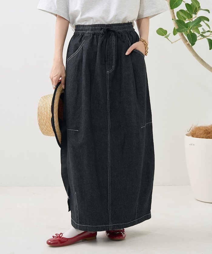 【フリークスストア/FREAK'S STORE】のサマー カーブイージースカート 24SS 人気、トレンドファッション・服の通販 founy(ファニー) 　ファッション　Fashion　レディースファッション　WOMEN　スカート　Skirt　2024年　2024　2024春夏・S/S　Ss,Spring/Summer,2024　おすすめ　Recommend　コンパクト　Compact　サマー　Summer　サンダル　Sandals　タンク　Tank　デニム　Denim　トレンド　Trend　メッシュ　Mesh　リネン　Linen　人気　Popularity　夏　Summer　S/S・春夏　Ss・Spring/Summer　楽ちん　Easy　 other-1|ID: prp329100004547036 ipo3291000000032130778