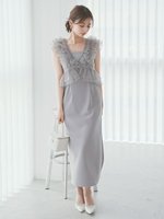 【スナイデル/SNIDEL】のSustainableペプラムチュールドレス 人気、トレンドファッション・服の通販 founy(ファニー) ファッション Fashion レディースファッション WOMEN ワンピース Dress ドレス Party Dresses ウェーブ Wave エレガント 上品 Elegant キャミソール Camisole シンプル Simple ジョーゼット Georgette スリット Slit チュール Tulle ドレス Dress フリル Frills フロント Front ペプラム Peplum ボレロ Bolero リュクス Luxe おすすめ Recommend |ID:prp329100004547055