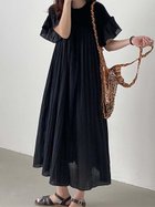 【ドゥーベル/Doux Belle】のロングワンピース 半袖 マキシワンピース 人気、トレンドファッション・服の通販 founy(ファニー) ファッション Fashion レディースファッション Fashion for Women ワンピース Dresses マキシ丈ワンピース・ロングドレス Maxi Dresses / Long One-Pieces スタイリッシュ Stylish, Fashionable スニーカー Sneakers, Trainers ネックレス Necklace, Pendant Necklace パーティ Party, Party Style フリル Frill, Ruffle フレア Flare, Flared マキシ Maxi, Full Length ロング Long, Long-Length 二次会 After Party 半袖 Short Sleeve, Half Sleeve thumbnail ブラック|ID: prp329100004547132 ipo3291000000032751773