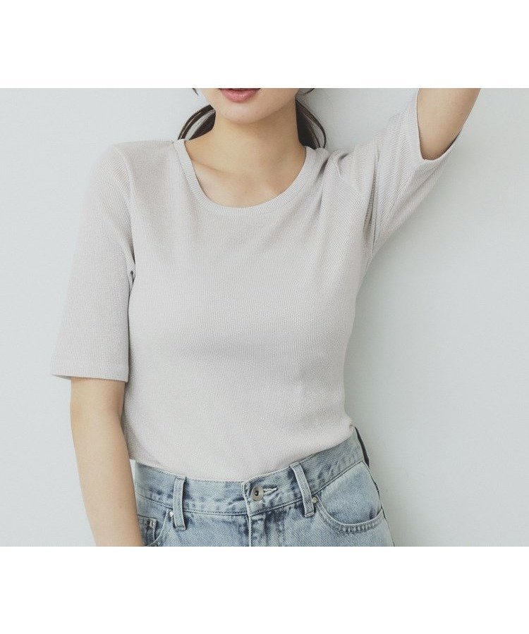 【インデックス/INDEX】のラメリブクルーネックトップス【洗濯機洗い可】 人気、トレンドファッション・服の通販 founy(ファニー) 　ファッション　Fashion　レディースファッション　WOMEN　トップス・カットソー　Tops/Tshirt　エレガント 上品　Elegant　コンパクト　Compact　シンプル　Simple　ストレッチ　Stretch　デニム　Denim　フィット　Fit　ワイド　Wide　切替　Switching　 other-1|ID: prp329100004547141 ipo3291000000032294038