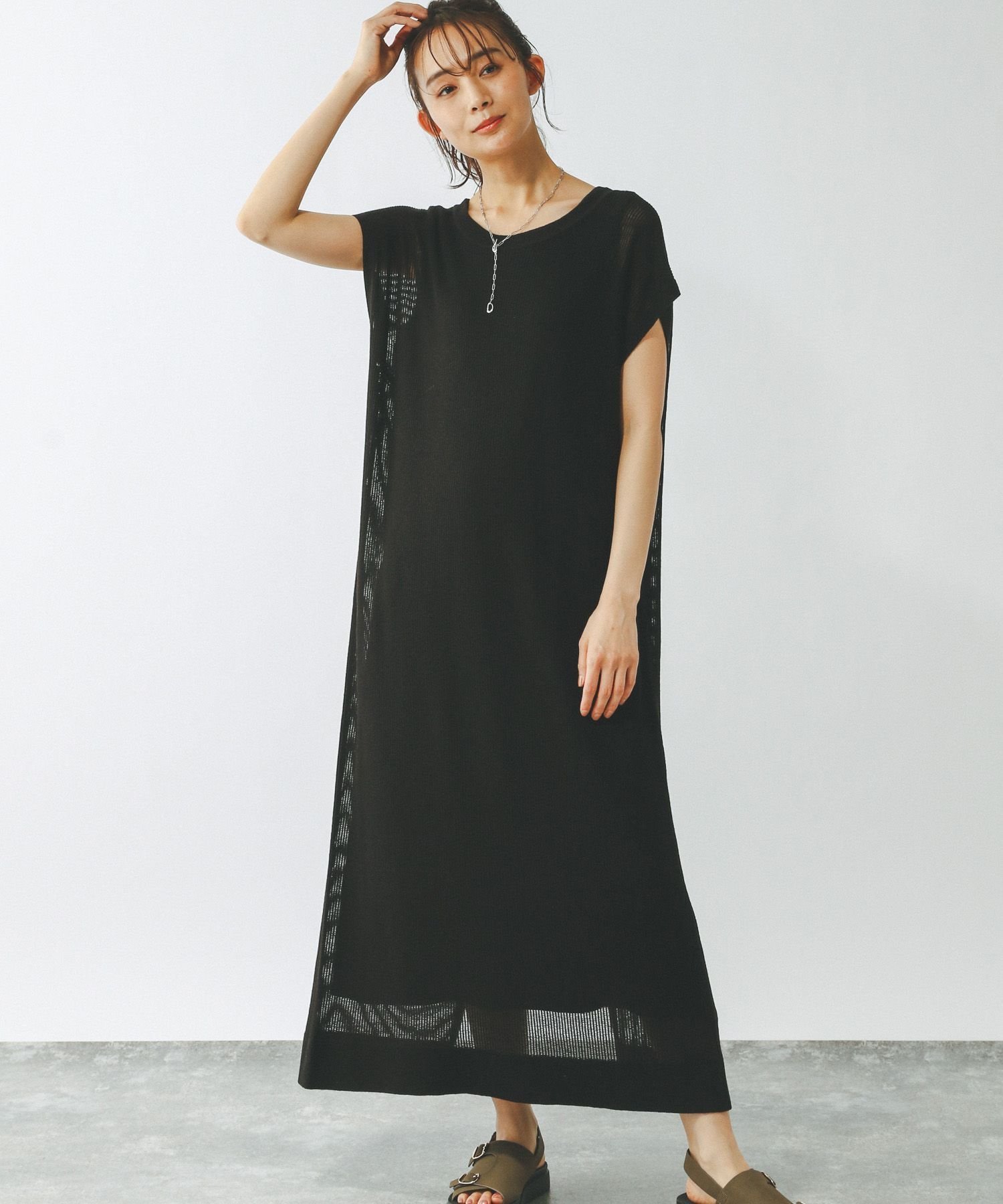 【グローバルワーク/GLOBAL WORK】の2WAYメッシュSETワンピース/321490 人気、トレンドファッション・服の通販 founy(ファニー) 　ファッション　Fashion　レディースファッション　Ladies' Fashion Online　ワンピース　Dress　おすすめ　Recommend　タンク　Tank　デニム　Denim　ベスト　Vest　メッシュ　Mesh　リラックス　Relax　ロング　Long　夏　Summer　 other-1|ID: prp329100004547186 ipo3291000000032605239