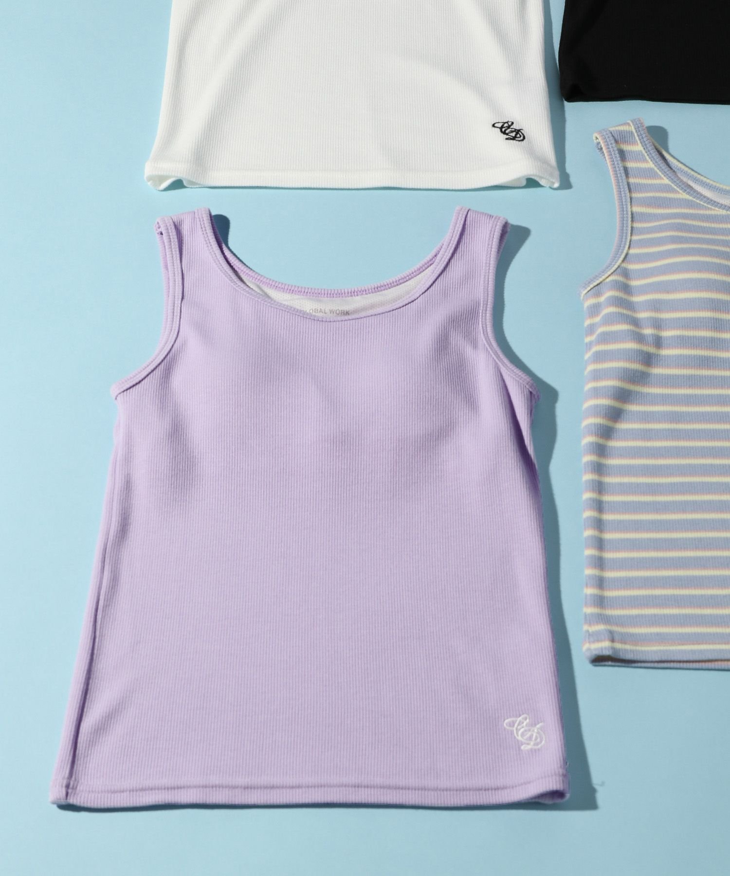 【グローバルワーク/GLOBAL WORK / KIDS】のコットンキャンディ*DRYカップ付きタンク/キッズ/321461 インテリア・キッズ・メンズ・レディースファッション・服の通販 founy(ファニー) 　ファッション　Fashion　キッズファッション　KIDS　タンク　Tank　メッシュ　Mesh　ワンポイント　One Point　吸水　Water Absorption　パープル92|ID: prp329100004547240 ipo3291000000032133069
